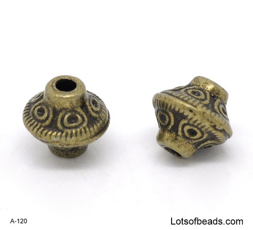 Bronze Bali style spacer beads